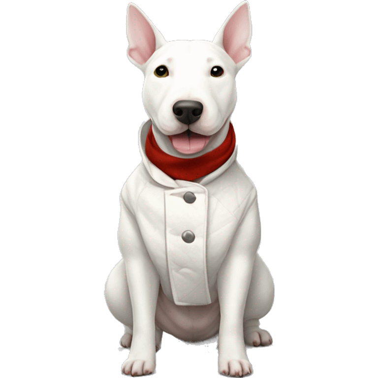 White Bull terrier in coat emoji