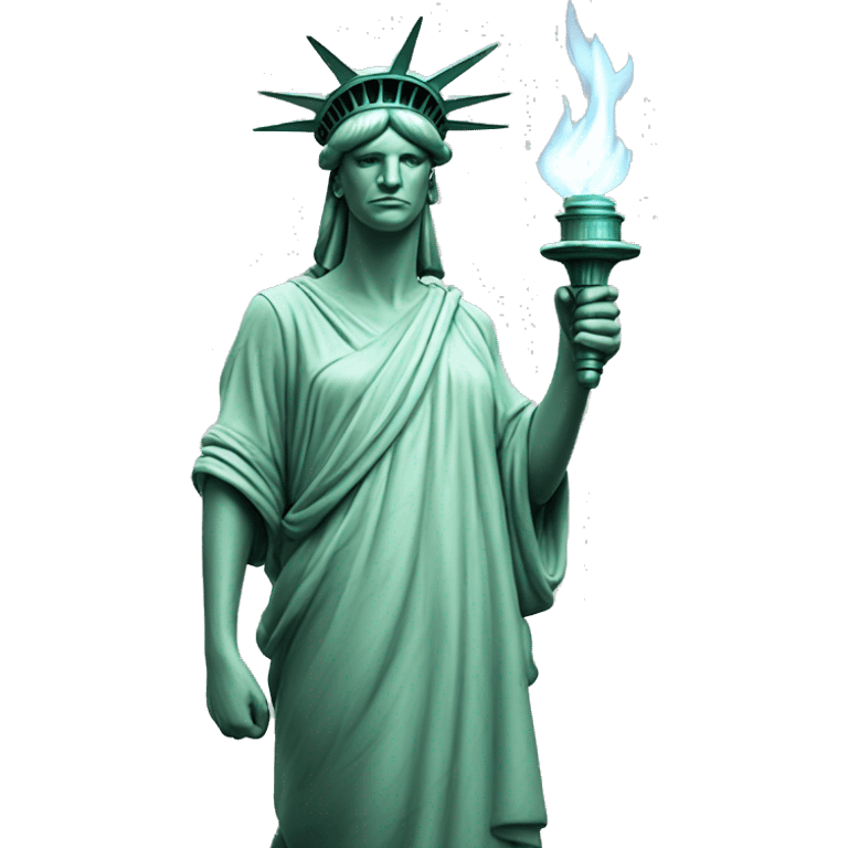 statue of liberty, holding torch, torso  emoji