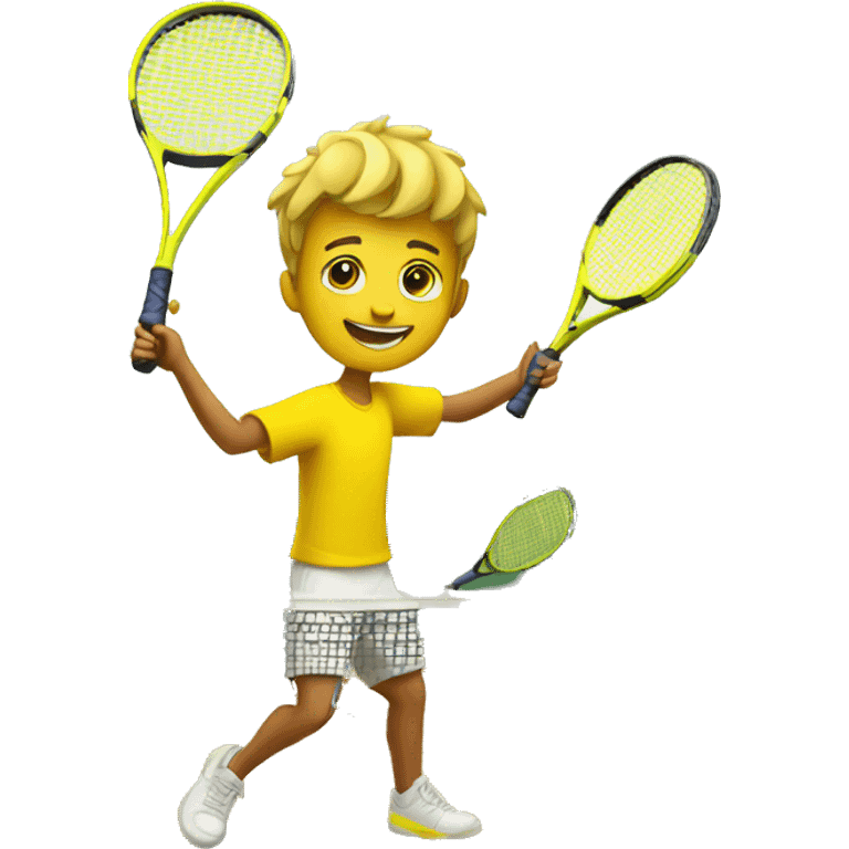 Yellow boy playing tennis emoji