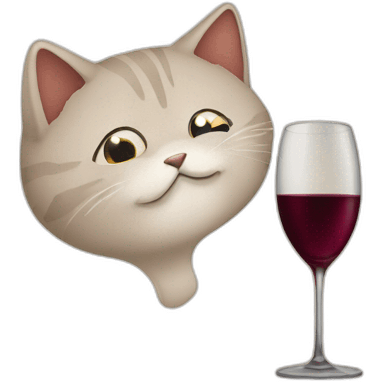 Chat qui bous du vin emoji