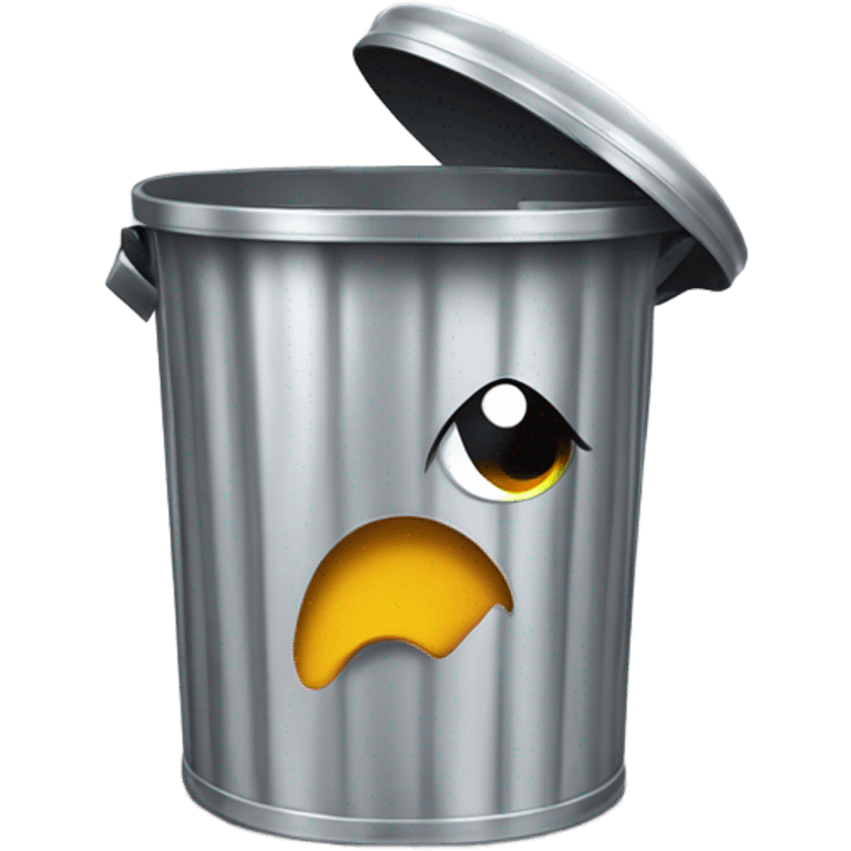 Surprised trash can emoji