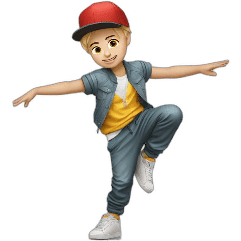 russian kid hip hop break dancer stand of one hand emoji