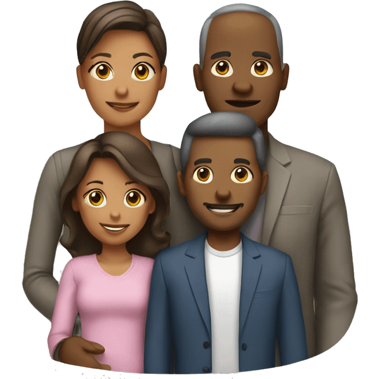 a family of four, husband, wife, daughter and a son emoji