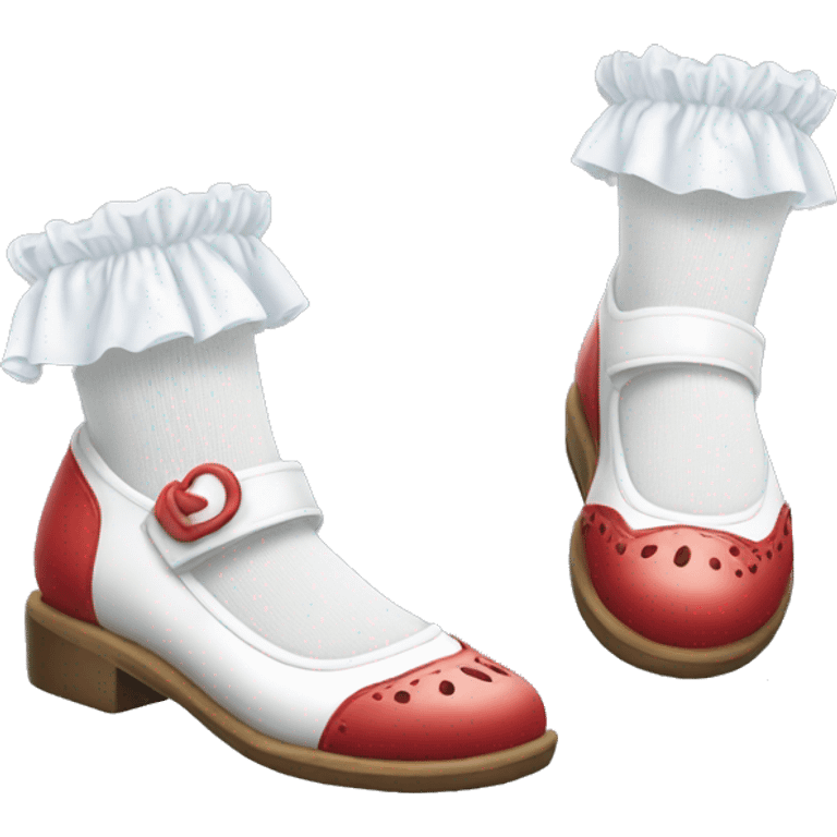 mary jane shoes and frilly white socks emoji