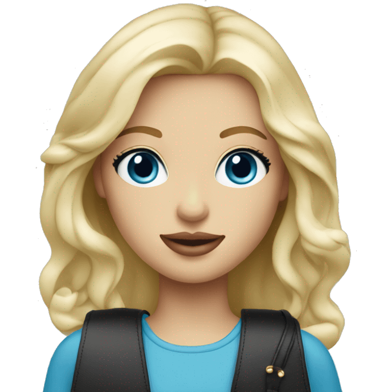 Blonde girl blue eyes with Prada bag emoji