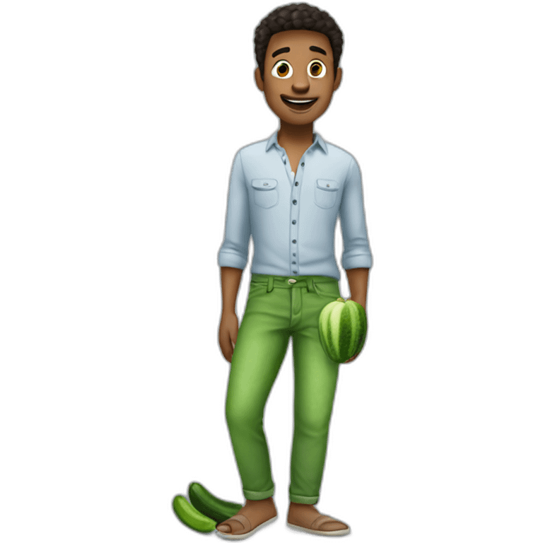 guy with cucumber in pants emoji