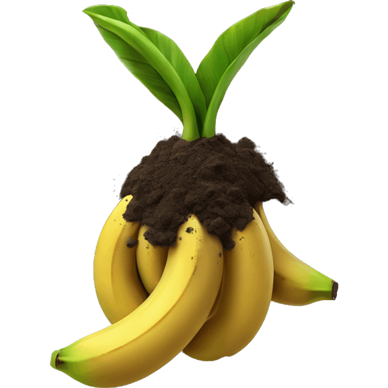 clump of soil with banana emoji