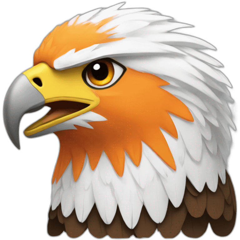 Eagle With only orange and white colors emoji