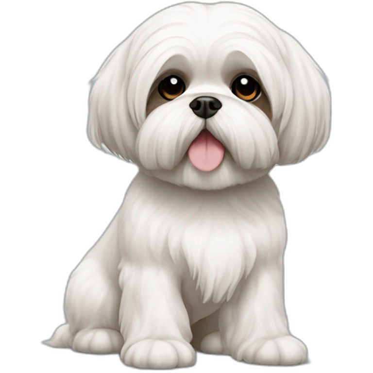 cute white shih tzu emoji