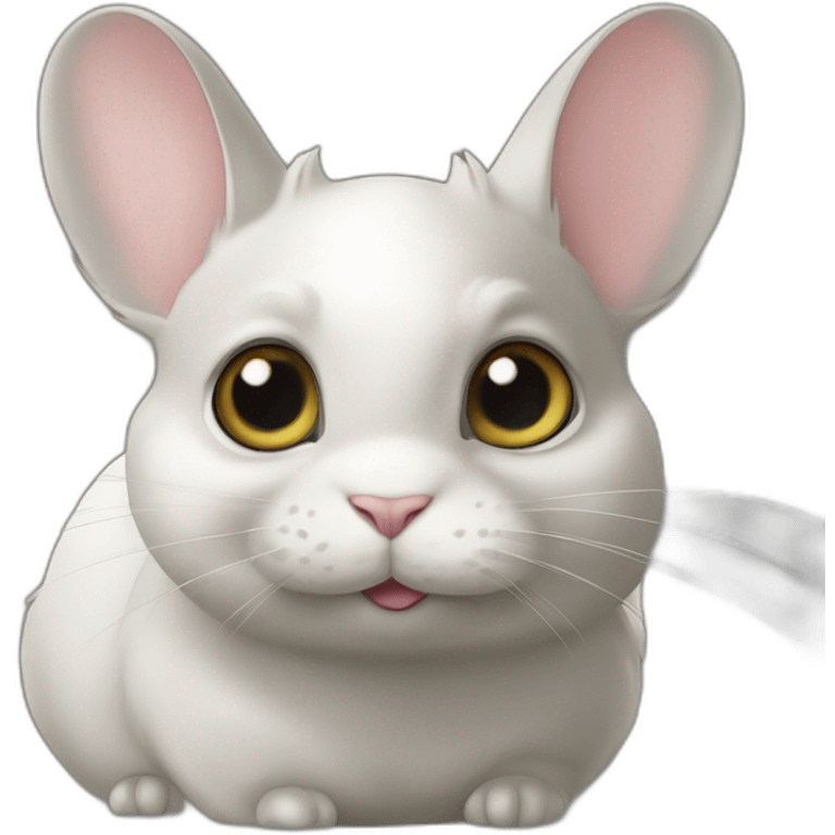 Chat de race British chinchilla gold avec des yeux verts emoji