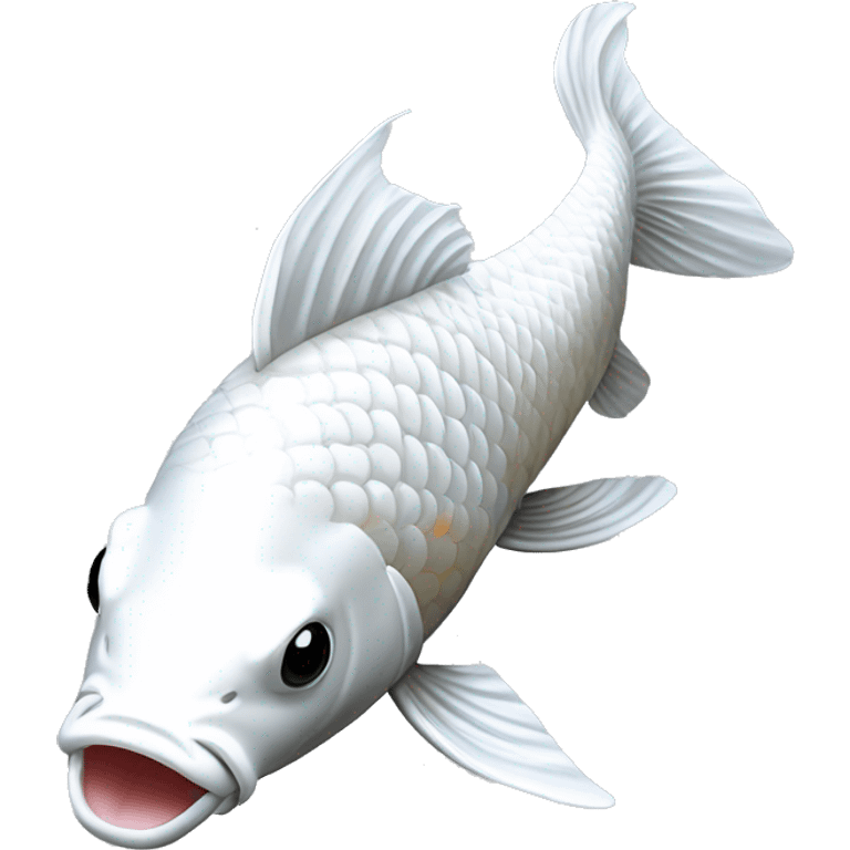 Platinum pure white long finned  koi fish emoji