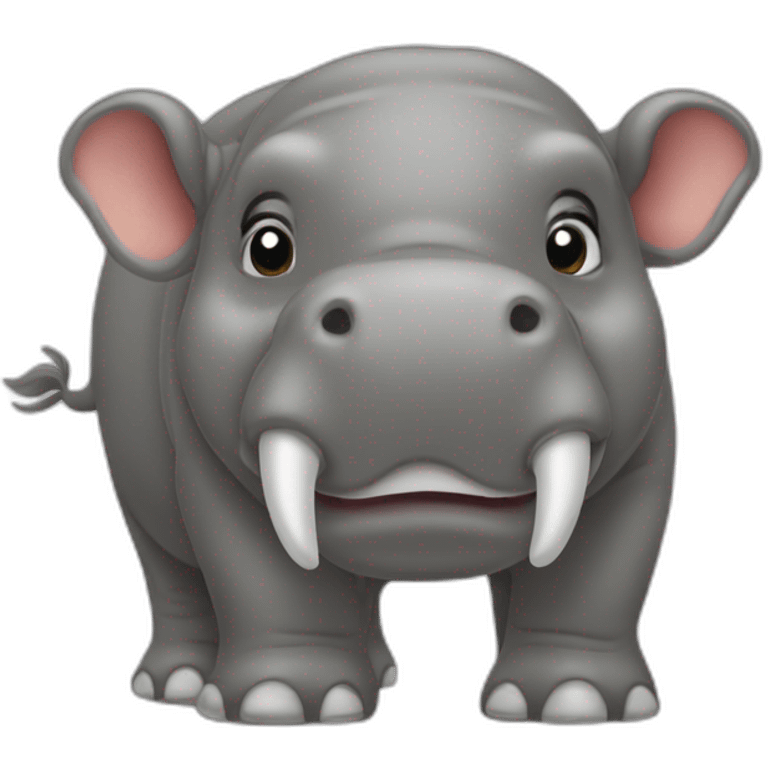 un hippopotame sur un éléphant emoji