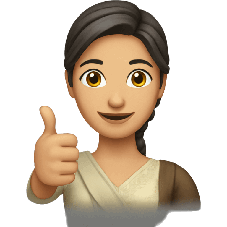 A PAKISTANI WOMAN WITH THUMBS UP emoji