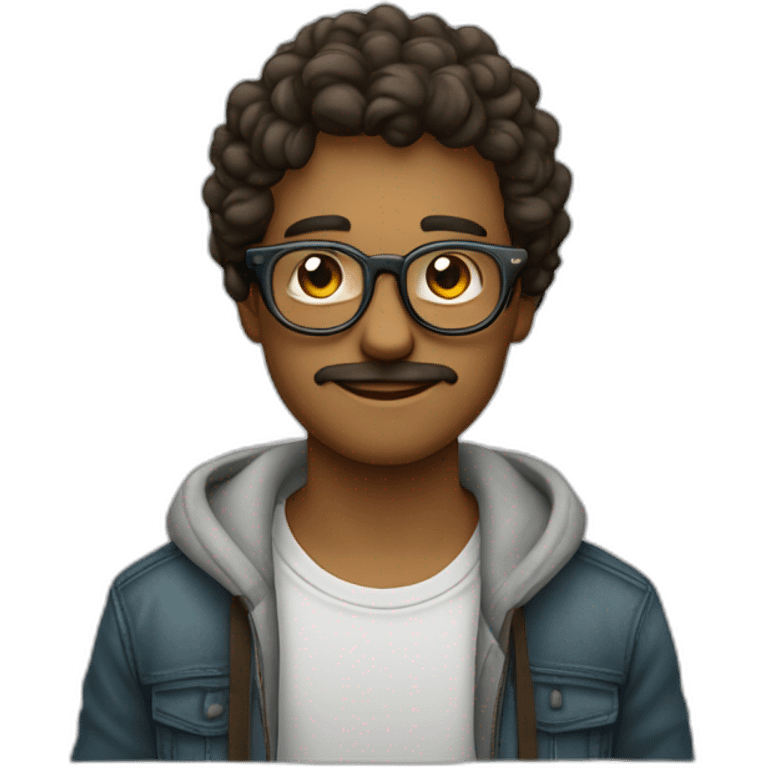 homme portugais jeune portant des lunette qui aime la musique  emoji