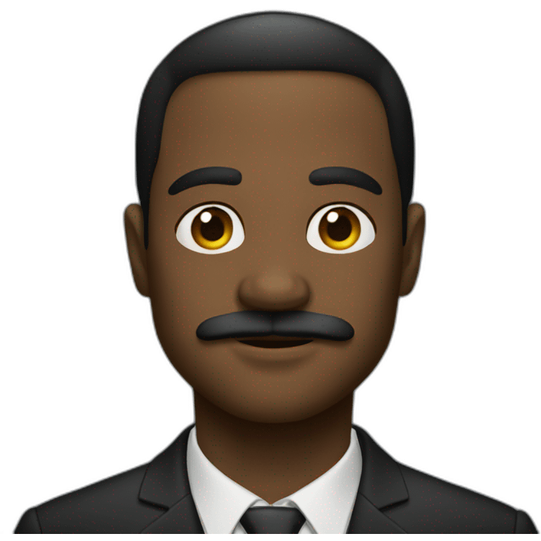 Black Man mustache elegance  emoji