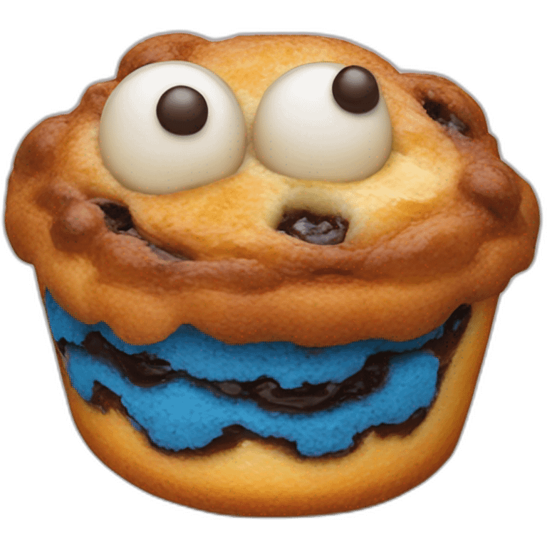 Cookie monster earing pastel de nata emoji