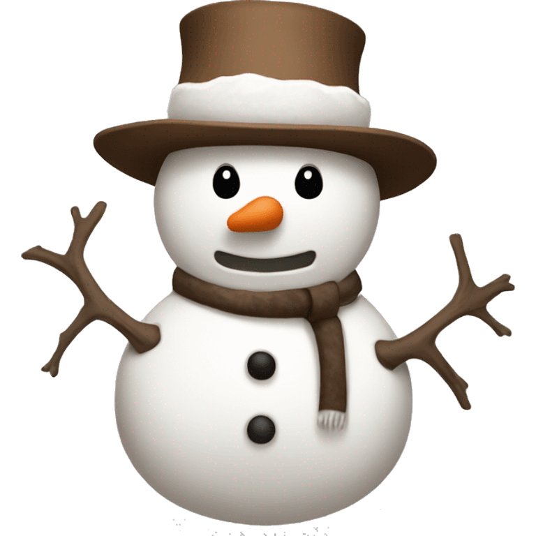 Brown and white asthetic snowman emoji