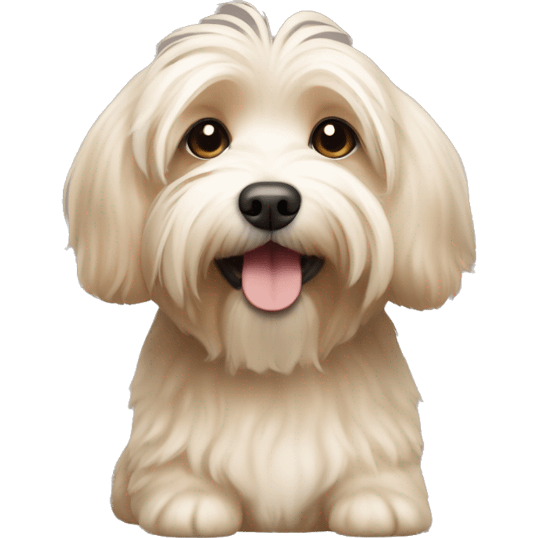 Short hair, beige Havanese dog sitting emoji