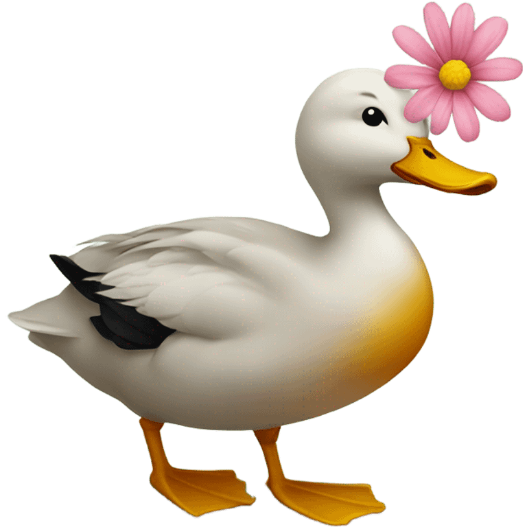 Duck with flower  emoji