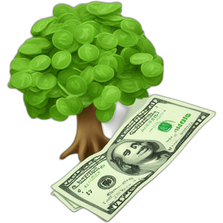 Tree-with-dollar-banknotes-instead-of-leaves emoji