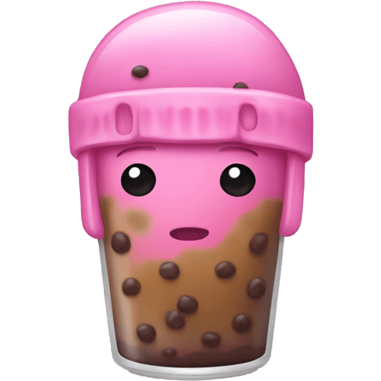 Pink realistic boba emoji