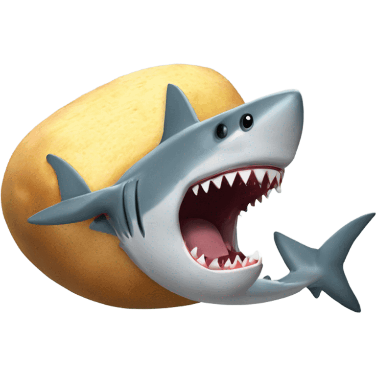 Shark eating comically large potato  emoji