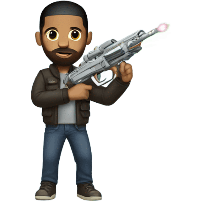 Drake with a pewpew emoji