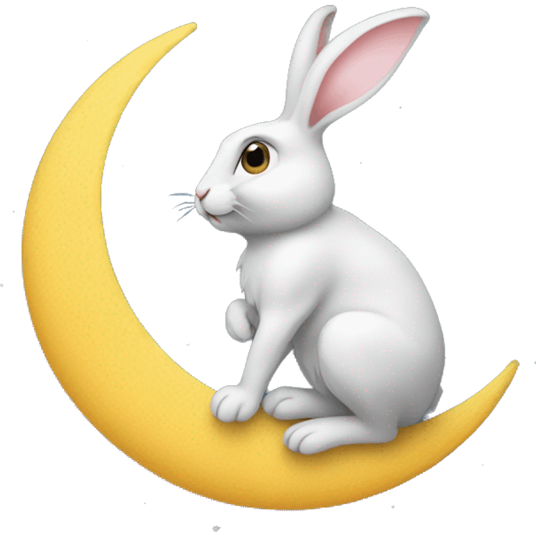  Rabbit sat on the moon emoji