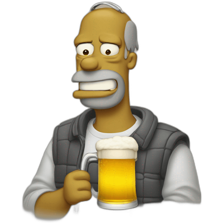 Homer drinking beer emoji