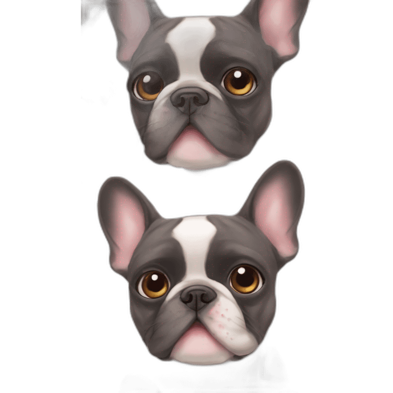 French bulldog eyes hearts emoji