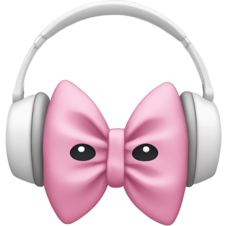 White headphones with pink bow emoji