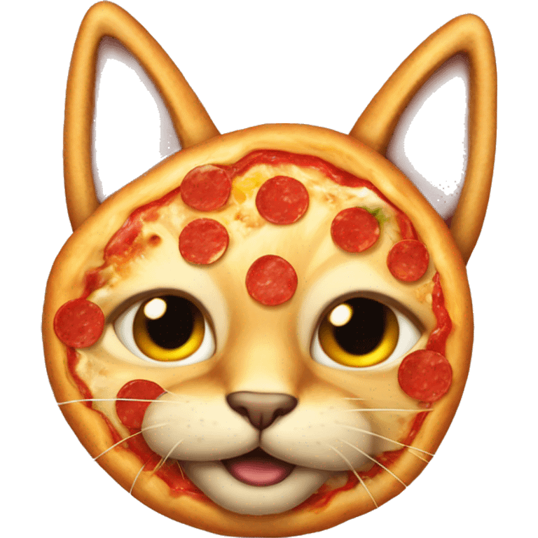 Gato de óculos comendo pizza emoji