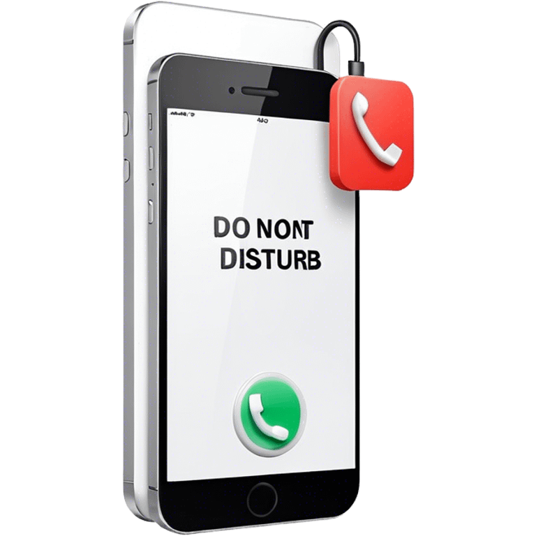 a mobile phone holding up a ‘do not disturb’ sign emoji