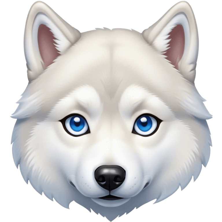 Husky tout blanc avec les  yeux bleues  emoji