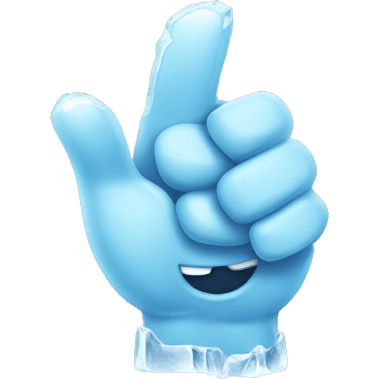 Ice chiseled thumbs up emoji