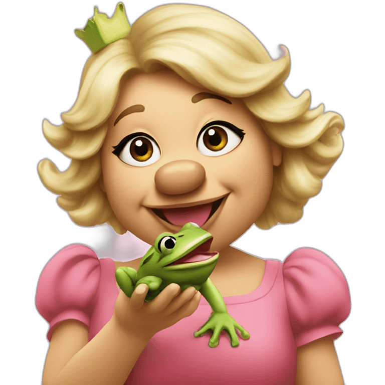 miss piggy eating a frog emoji