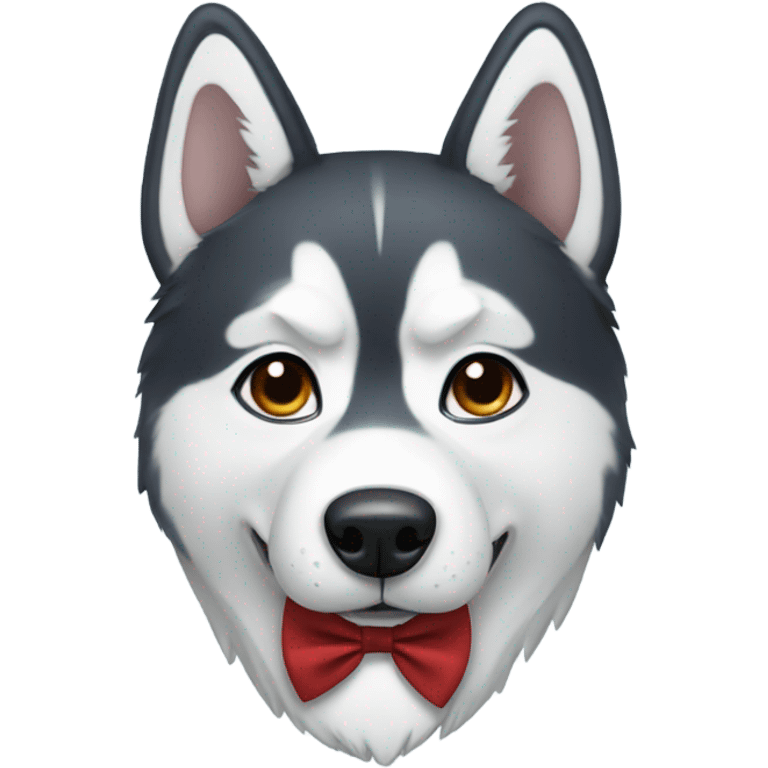 husky with bowtie emoji