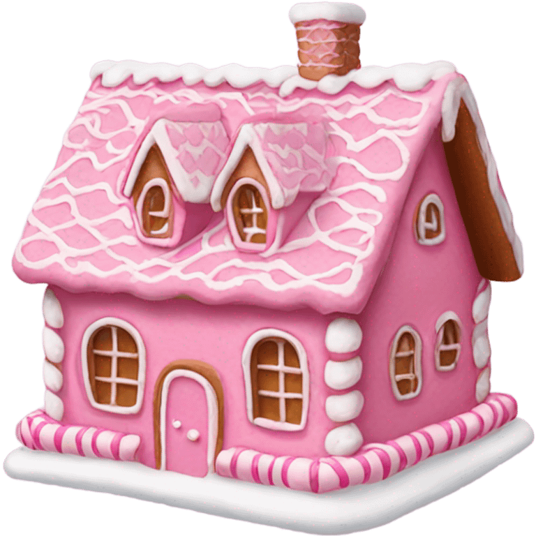 Pink gingerbread house emoji