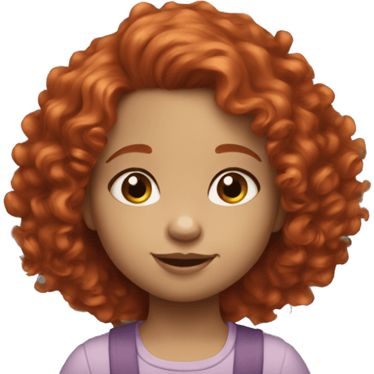  Little girl with red curly hair 2 years old blue eyes emoji