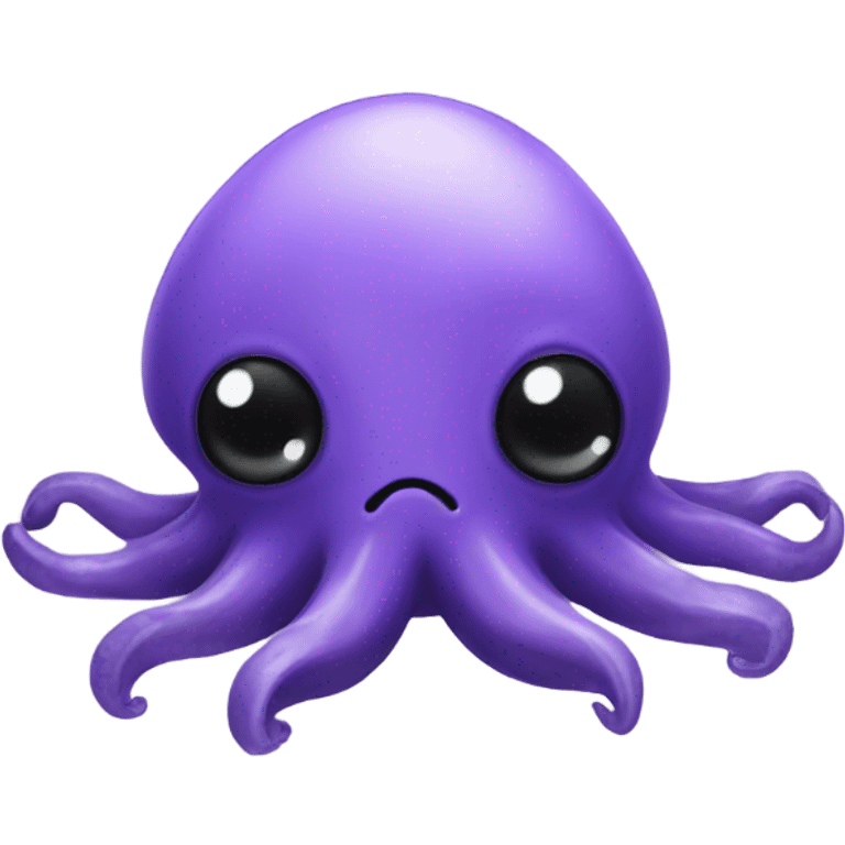 Purple squid plushie with black buttons as eyes emoji