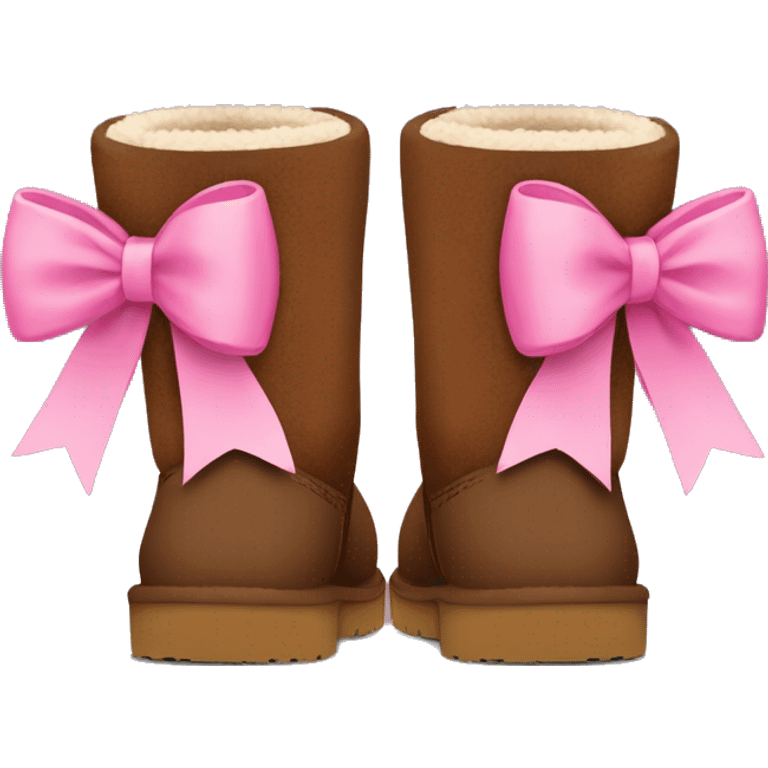 Brown ugg boots with pink bows emoji