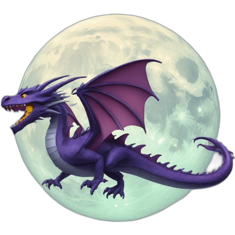 dragon in starship Orient to the moon emoji