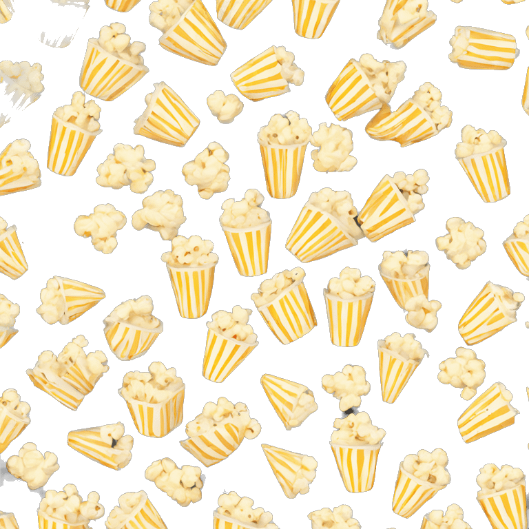 A popcorn bucket throwing tiny pieces of popcorn like confetti. emoji