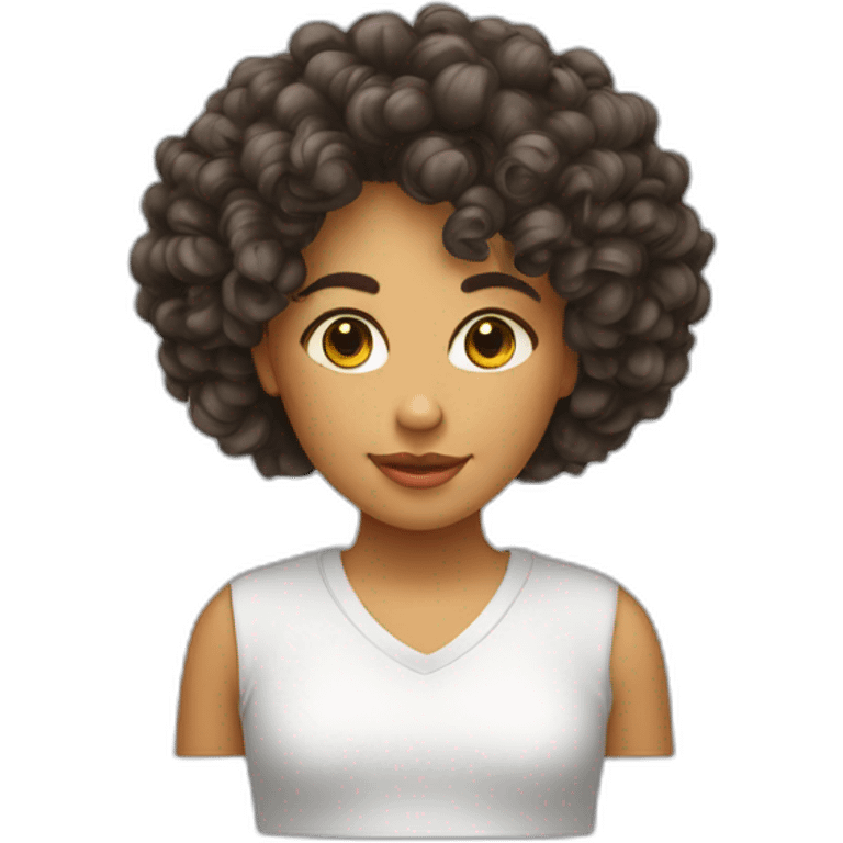 Fille bouclé cheveux emoji