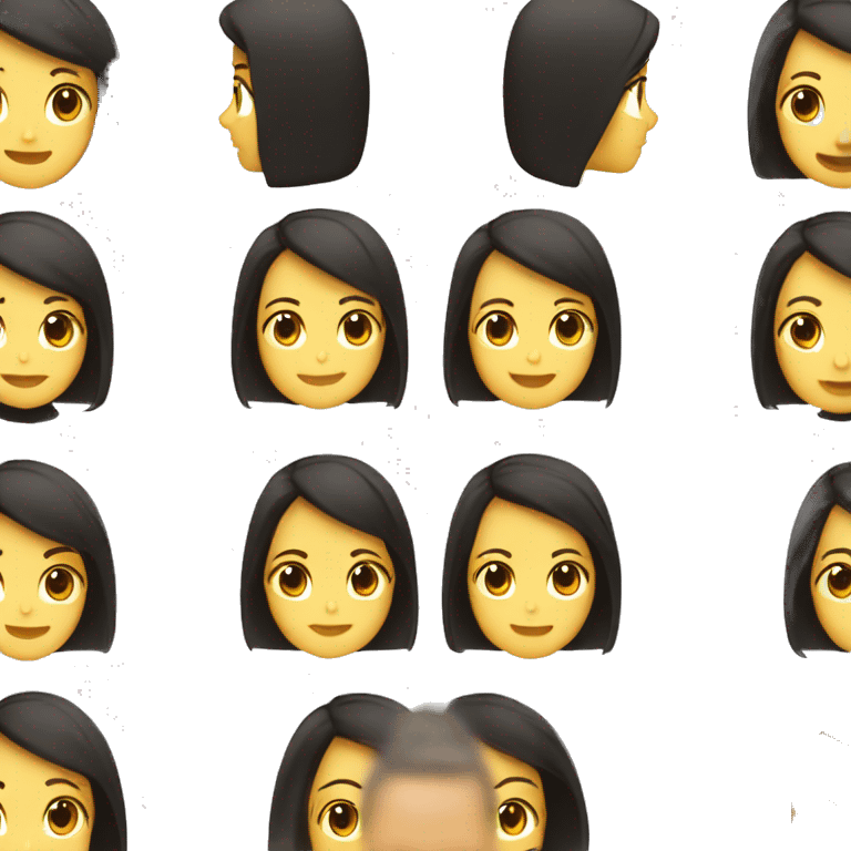 profile picture woman shoulder length black-brown bob, half chinese emoji