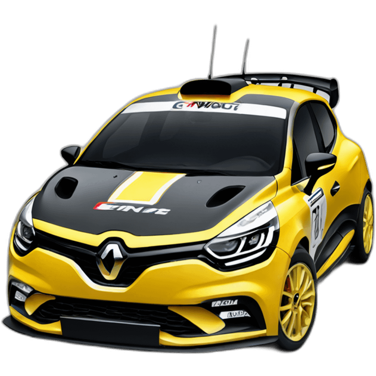 Renault clio rally car yellow emoji