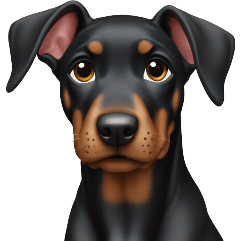 Doberman miniatura bebé negro emoji