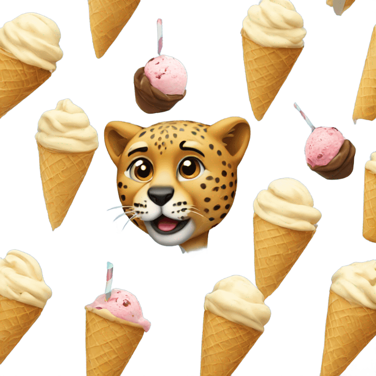 Cheetah eating ice cream  emoji