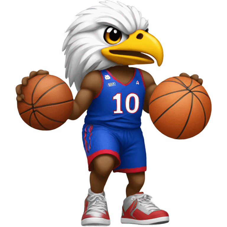 jayhawk with basketball  emoji