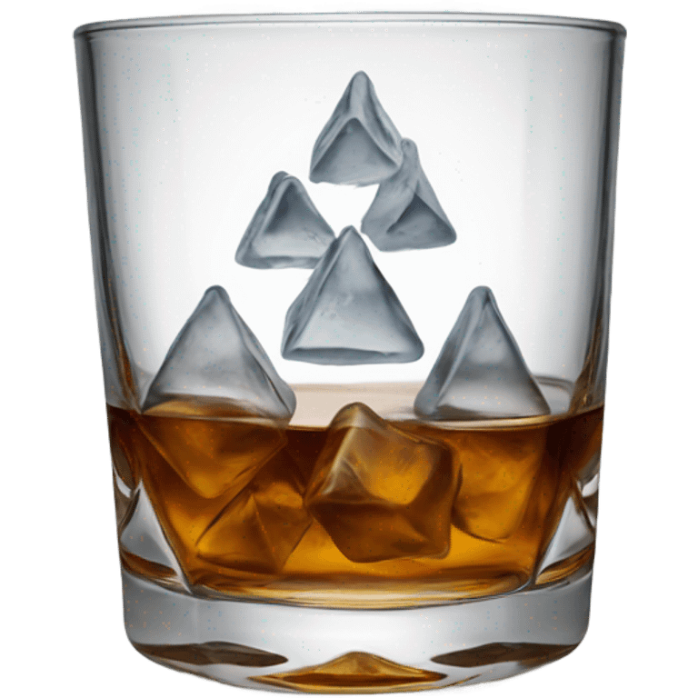 Delta symbol in a whiskey glass emoji